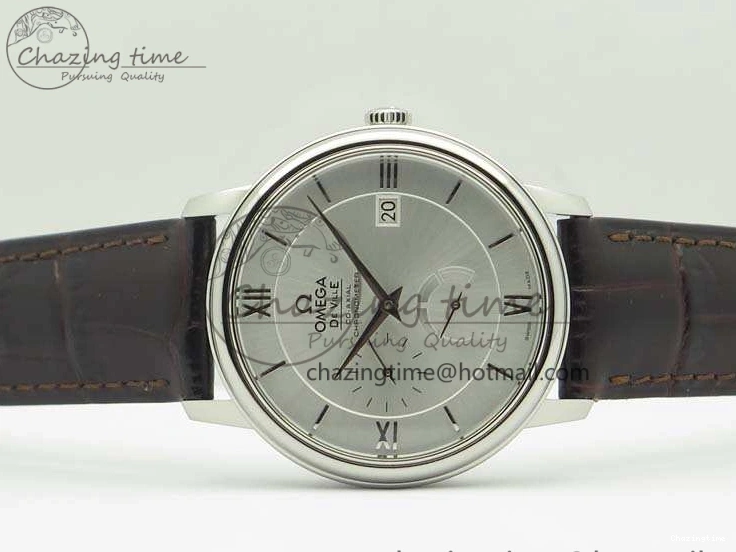 0801 De Ville Prestige Real Power Reserve SS TW 1:1 Best Edition White Dial SS Markers On Leather Strap A Breathable 8095